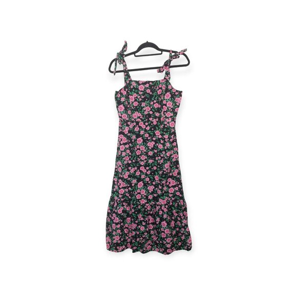 Pink Floral Maxi Dress Tie Straps Princess Highway SZ 10 Estelle Midi Dress - Picture 2 of 12